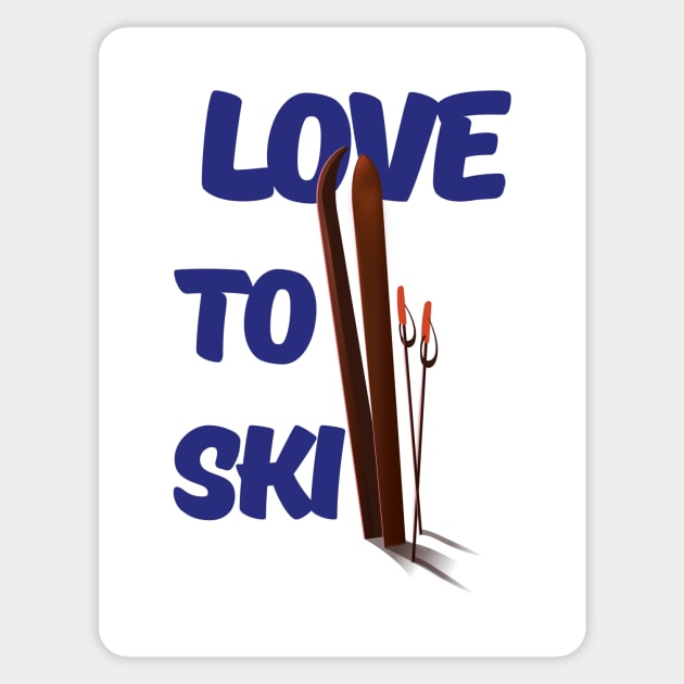 Love to Ski Sticker by nickemporium1